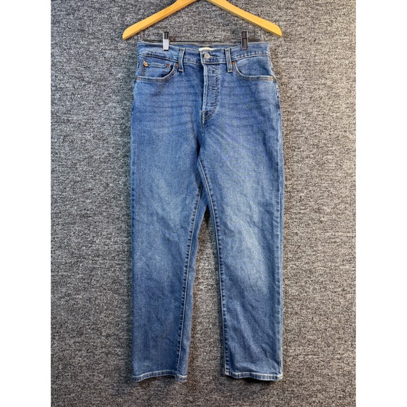 Levi's Denim - Levis Wedgie Straight High Rise Blue Jeans Medium Wash Button Fly 30x28